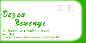dezso nemenyi business card